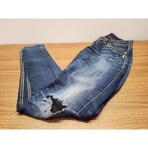 Silver Suki 27x31 Mid Super Skinny Stretch Women's Distressed Flap Pocket Jeans‎